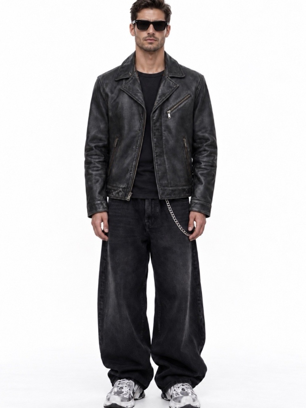 John Varvatos Jacket Oscar Biker 100% Leather Sz 52 NWT